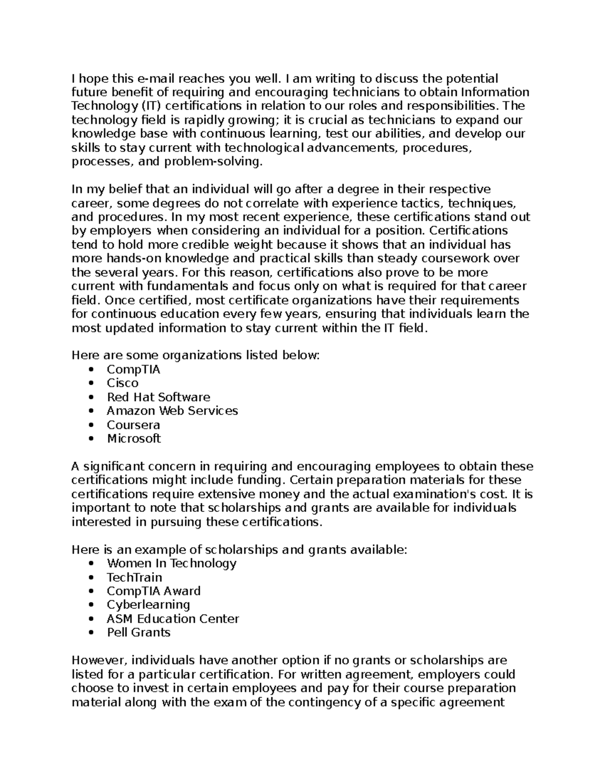 WGU Student Email OA - This reflects the first task of the D270. - I ...