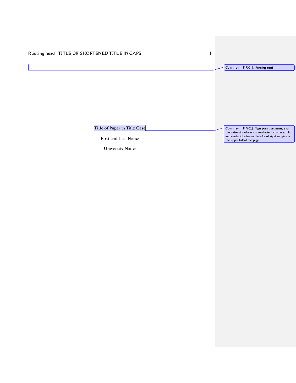 APA Sample Paper Running head TITLE OR SHORTENED TITLE IN CAPS 1