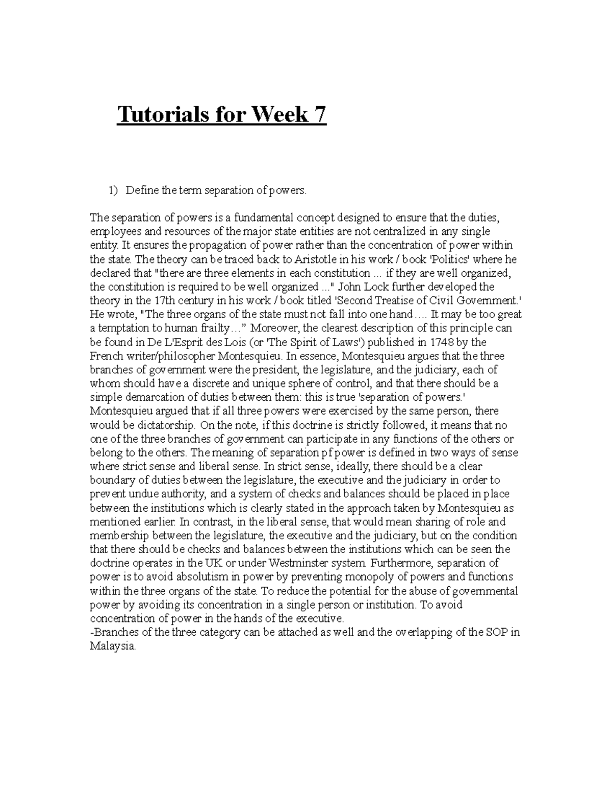 348176 Tutorials for Week 7 - Tutorials for Week 7 Define the term ...