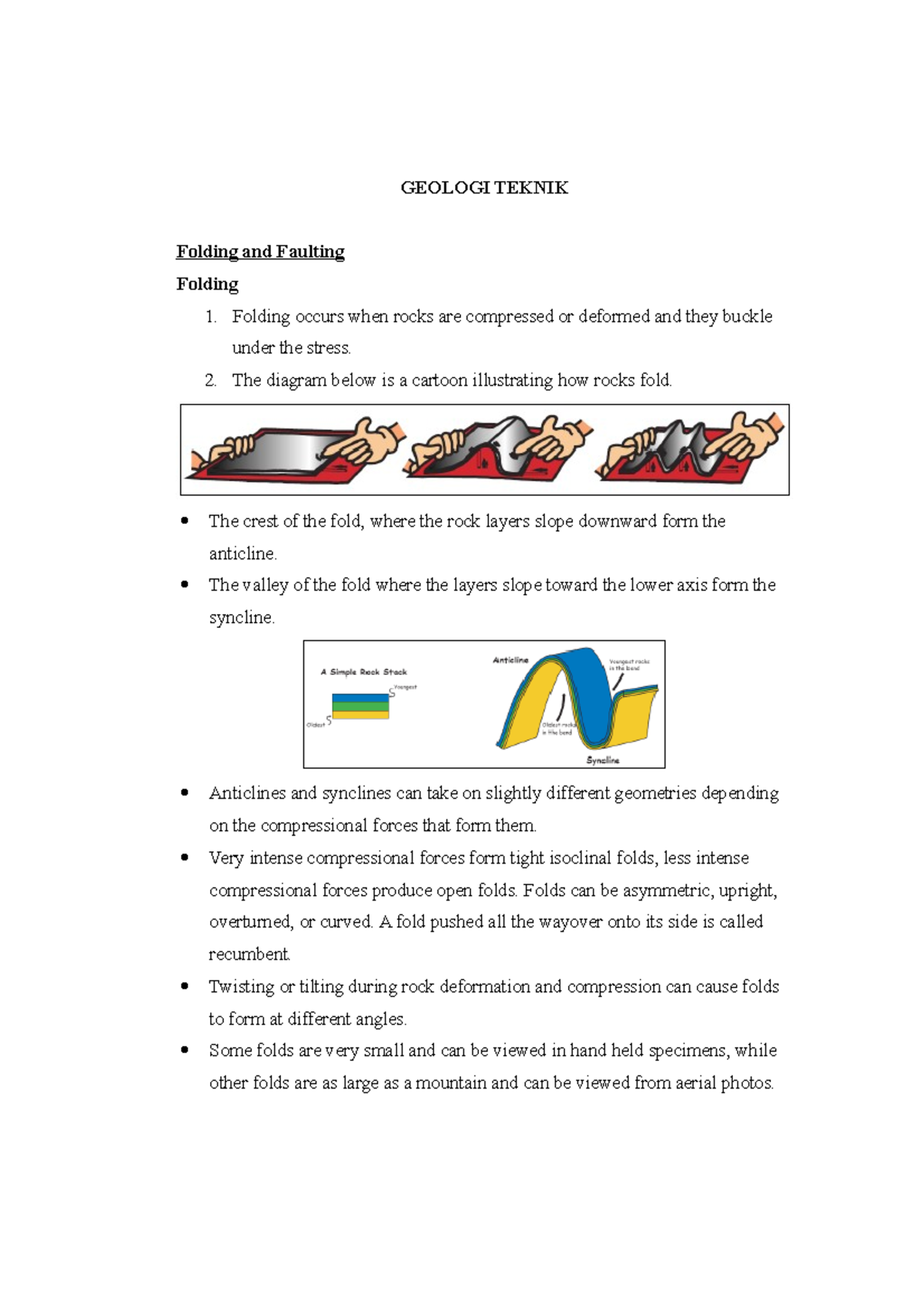 Geologi Teknik - Folding And Faulting - GEOLOGI TEKNIK Folding And ...