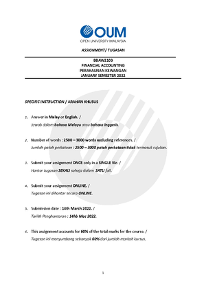 bbaw2103 financial accounting assignment 1 and 2 answers for malaysia university students