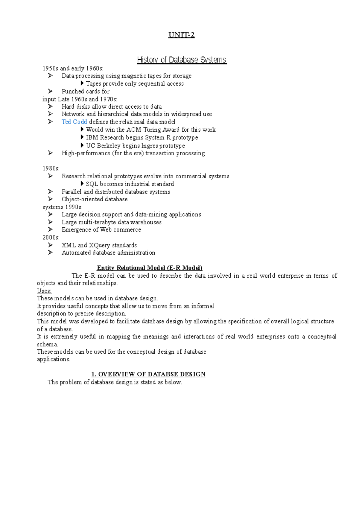 Database Management System-History of Database Systems - UNIT- 1950s ...