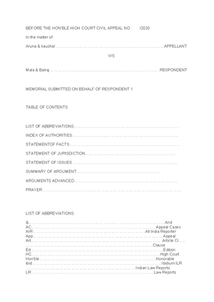 519199684 MOOT Court Problem 1 - MOOT COURT PROBLEM 1 BEFORE THE HON ...