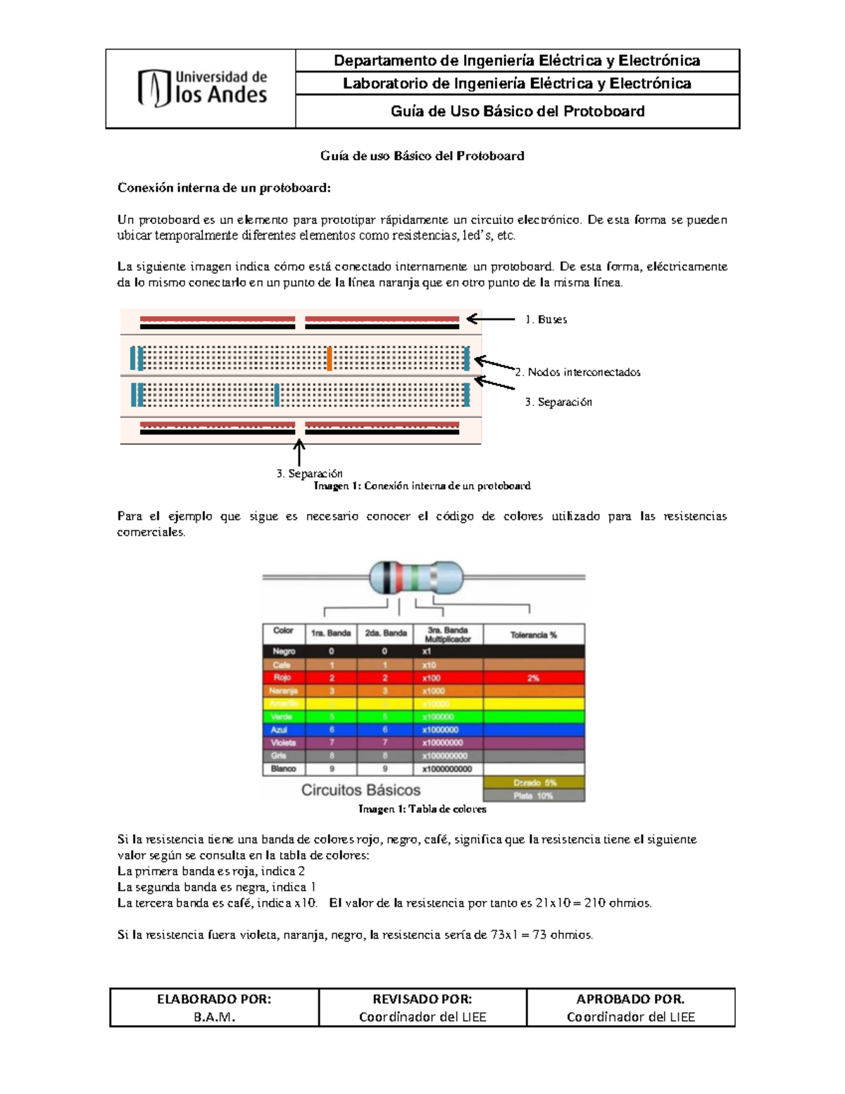 Protoboard - Departamento de Ingeniería Eléctrica y Electrónica ...