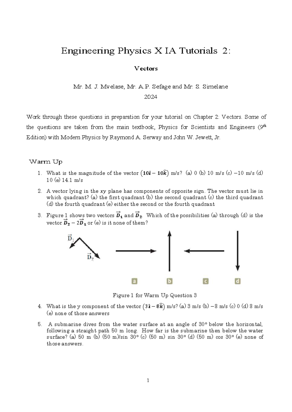 Tutorials 2 - Vectors 75080 d1e658deee2611ae000873 cf62d - Engineering ...