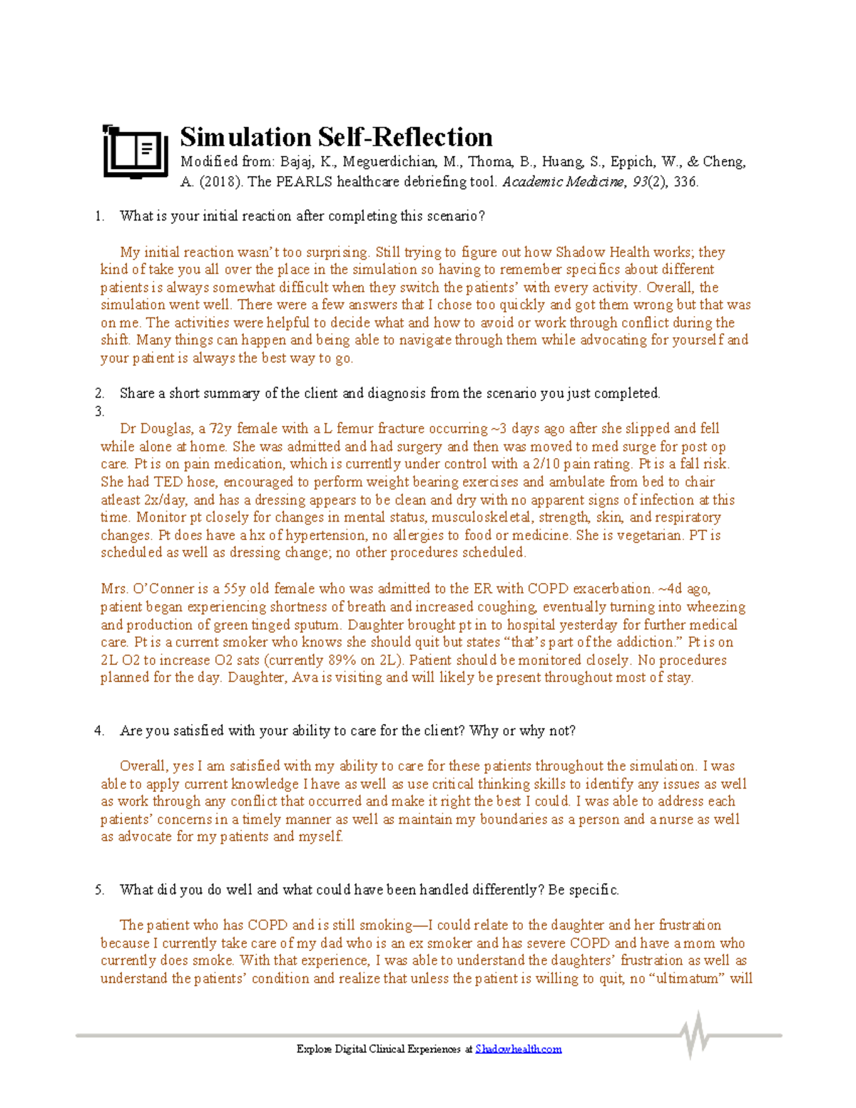 Sim self reflection 6:13 - Explore Digital Clinical Experiences at ...