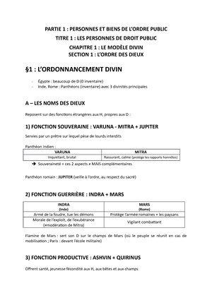 Chapitre Introductif - PARTIE 1 : LES PERSONNES ET LES BIENS DE L’ORDRE ...