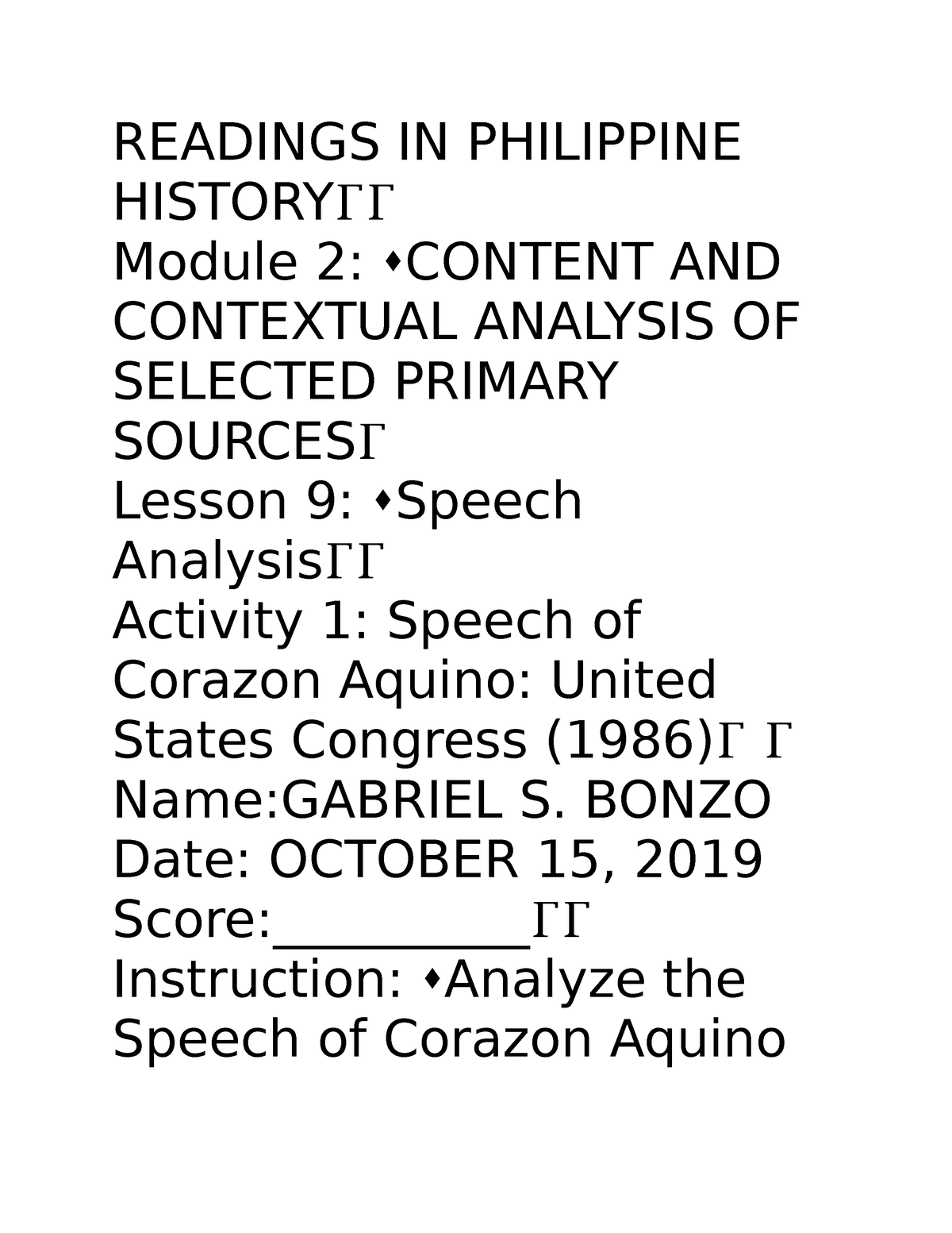 Readings IN Philippine History - READINGS IN PHILIPPINE HISTORY Module ...