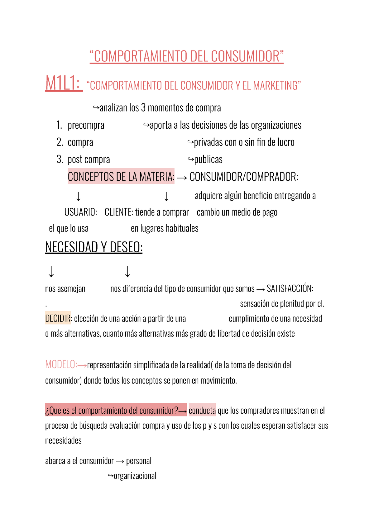 MODULO 1 Y 2 DE COMPORTAMIENTO - “COMPORTAMIENTO DEL CONSUMIDOR” M1L1 ...