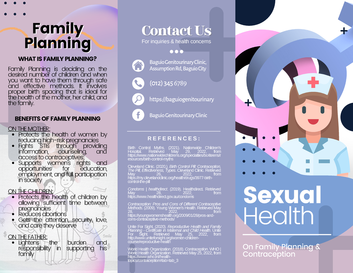 Health Education Brochure Contraceptive Methods Protects The Health Of Women By Reducing 4011