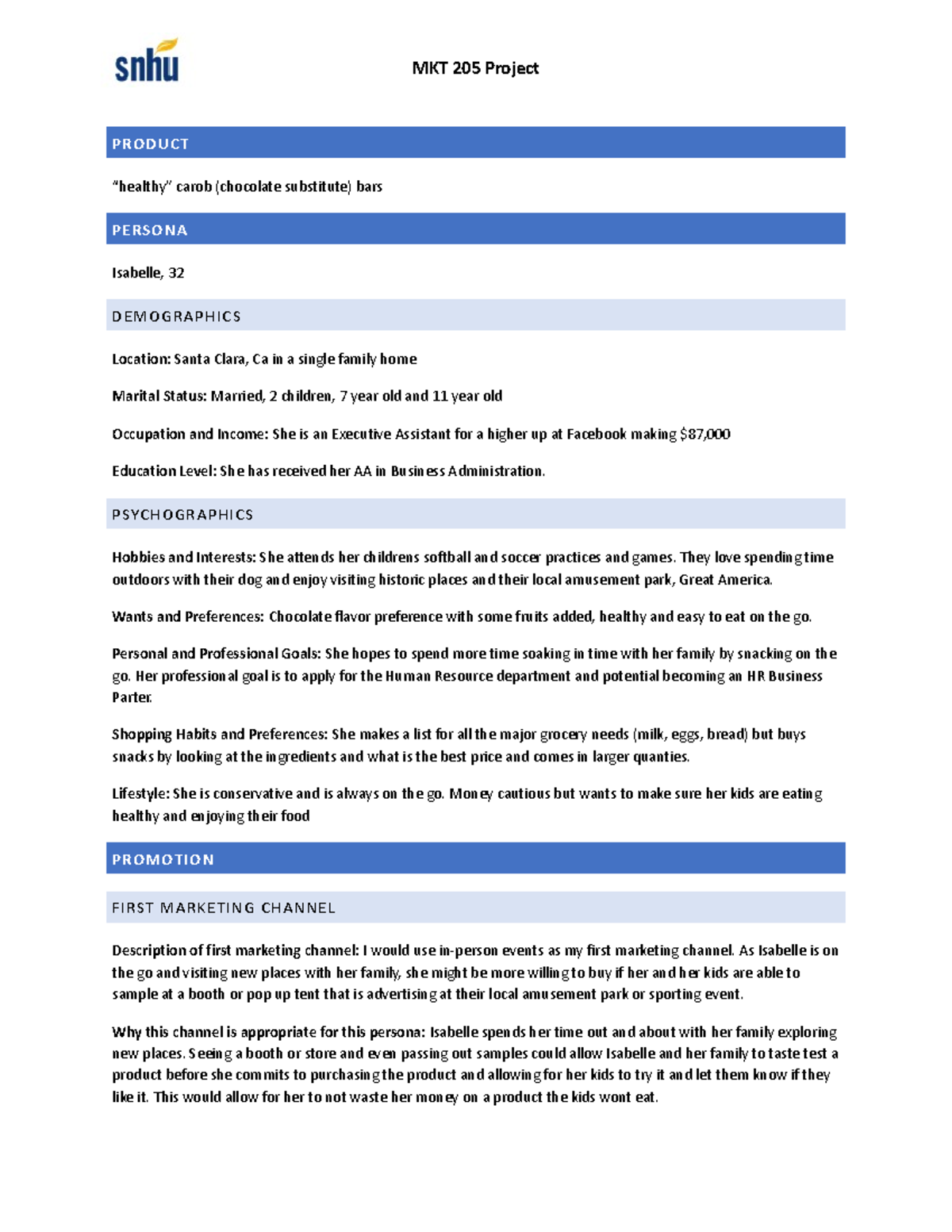 MKT205 Module Seven Milestone - MKT-205 - SNHU - Studocu