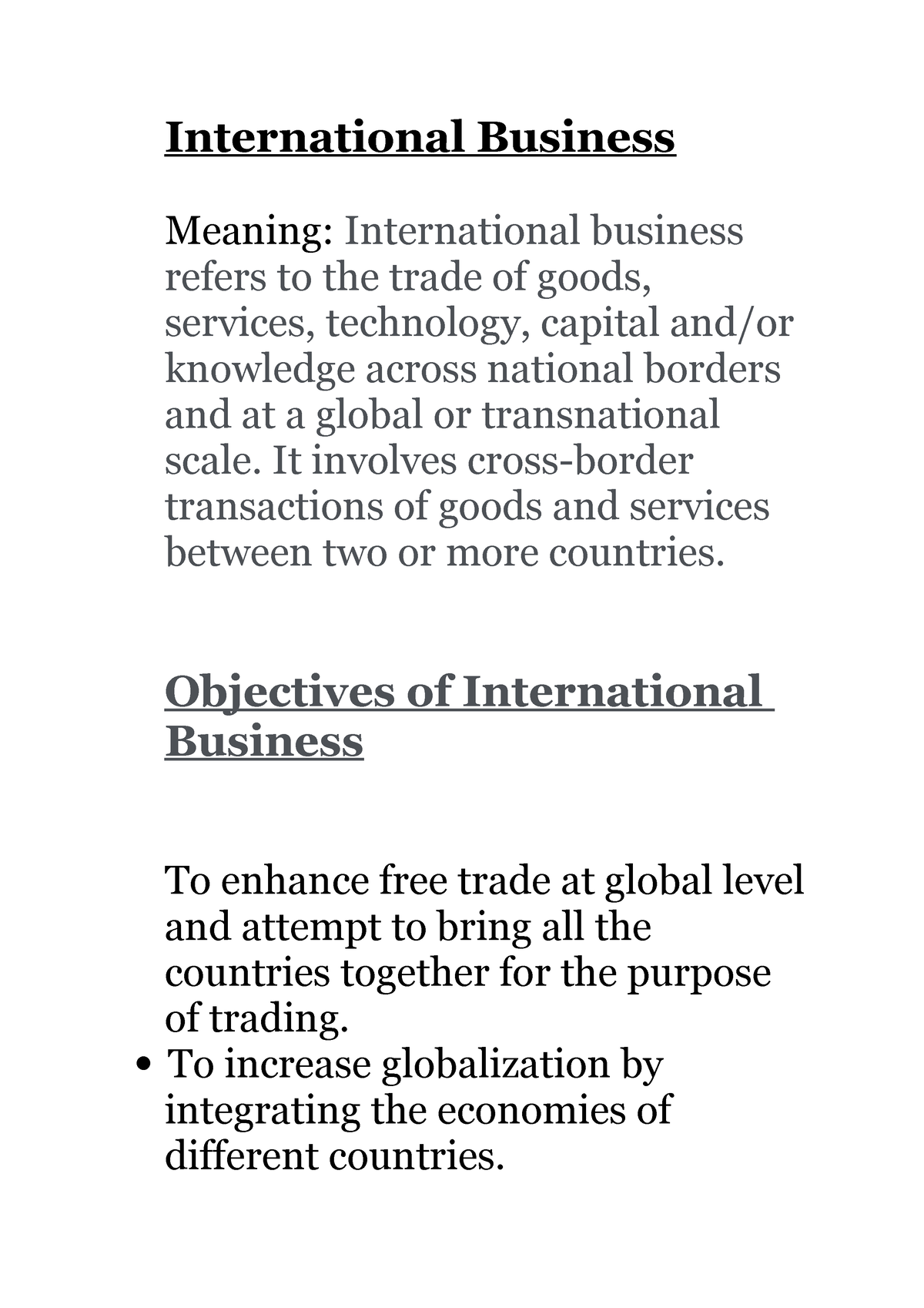 International Business - International Business Meaning: International ...