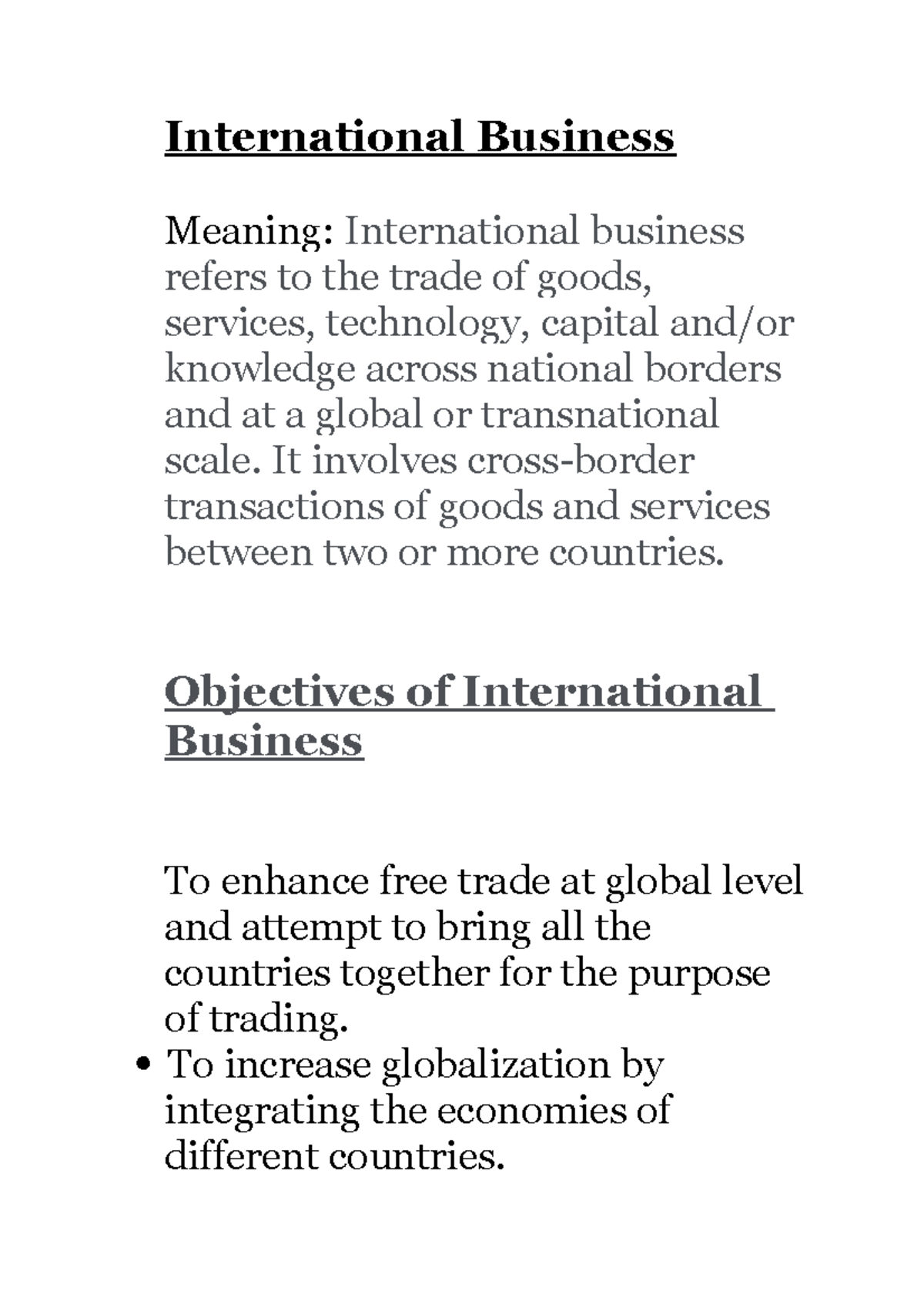 International Business International Business Meaning International 