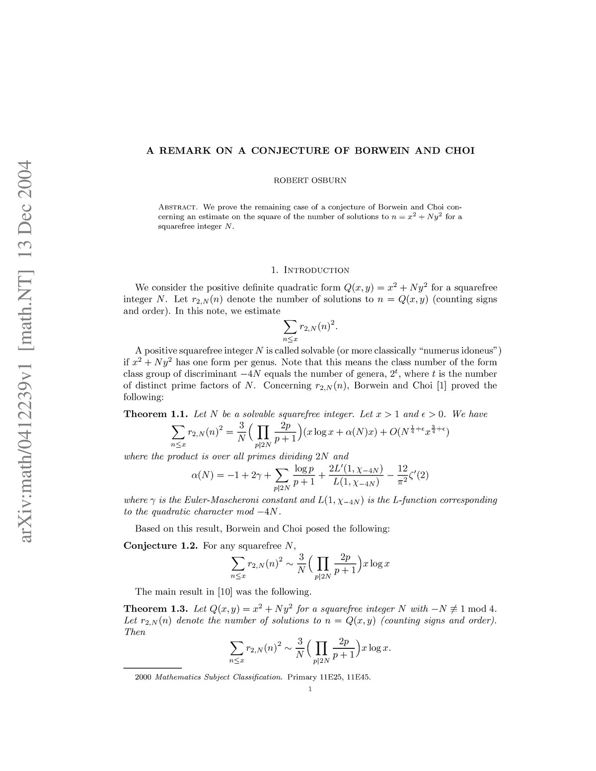 0412239 - Cours - ArXiv:math/0412239v1 [math] 13 Dec 2004 A REMARK ON A ...