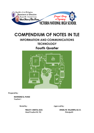 3rd Quarter TLE ICT 7 - ICT module for grade 7 - COMPENDIUM OF NOTES IN ...