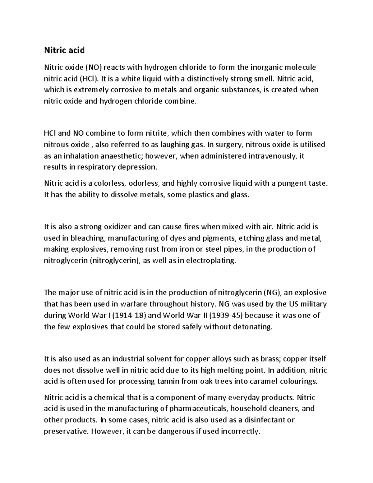 Nitric acid Dhaval sir Nitric acid Nitric oxide (NO) reacts with