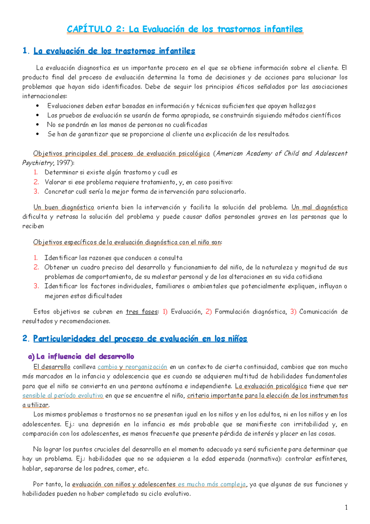 Tema 2 Terapia de Conducta en la Infancia - CAPÍTULO 2: La Evaluación ...