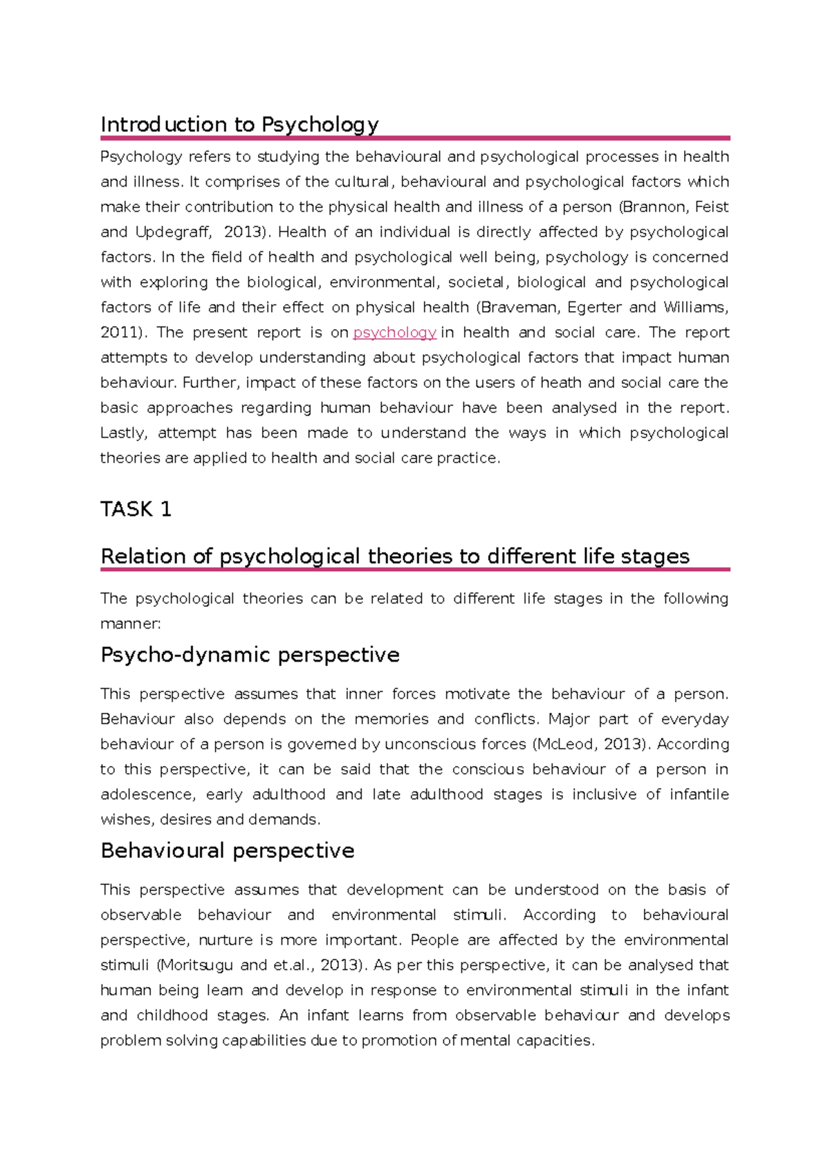 Introduction to Psychology - Introduction to Psychology Psychology ...