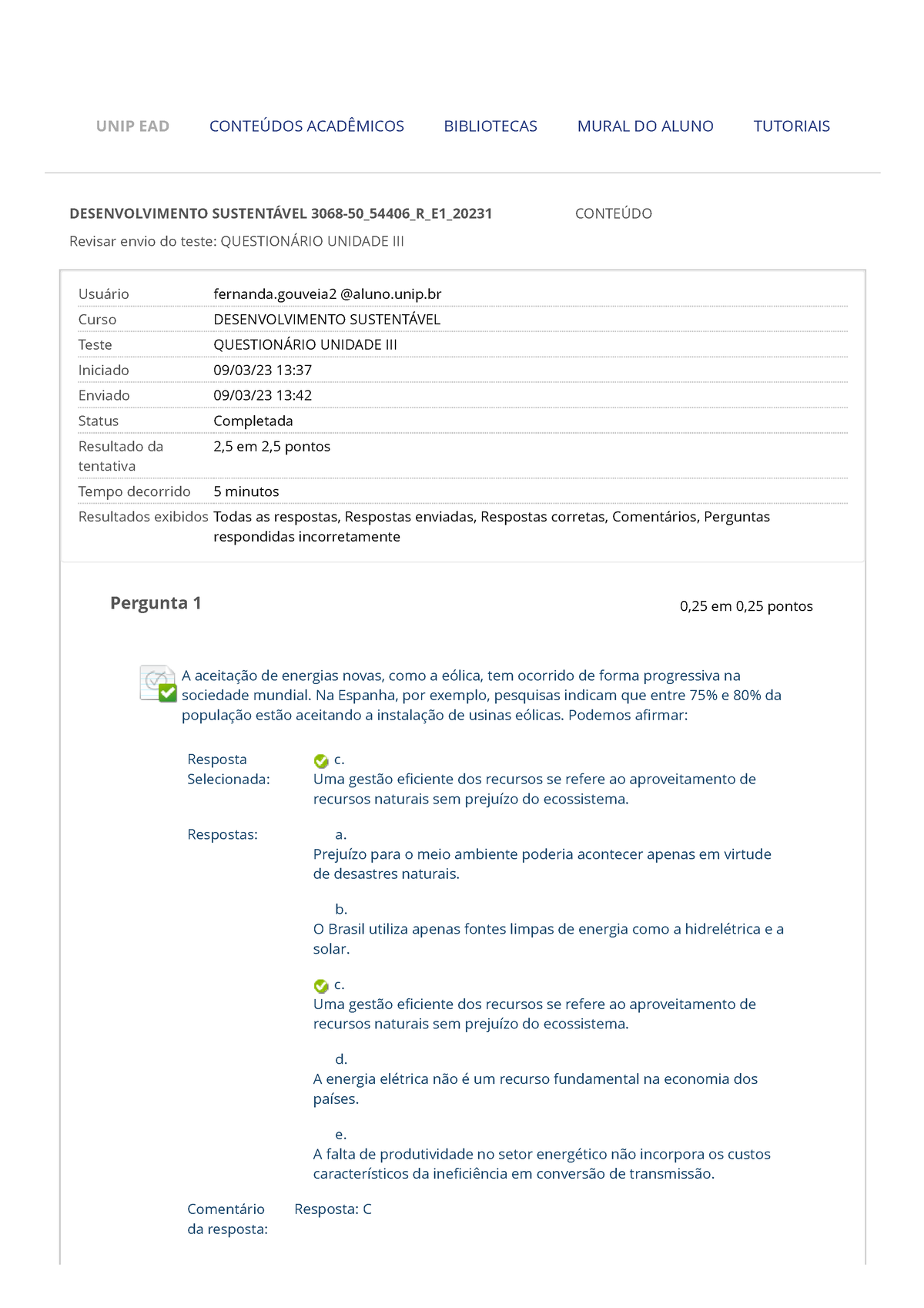 Revisar Envio Do Teste Questionário Unidade III – - Revisar Envio Do ...