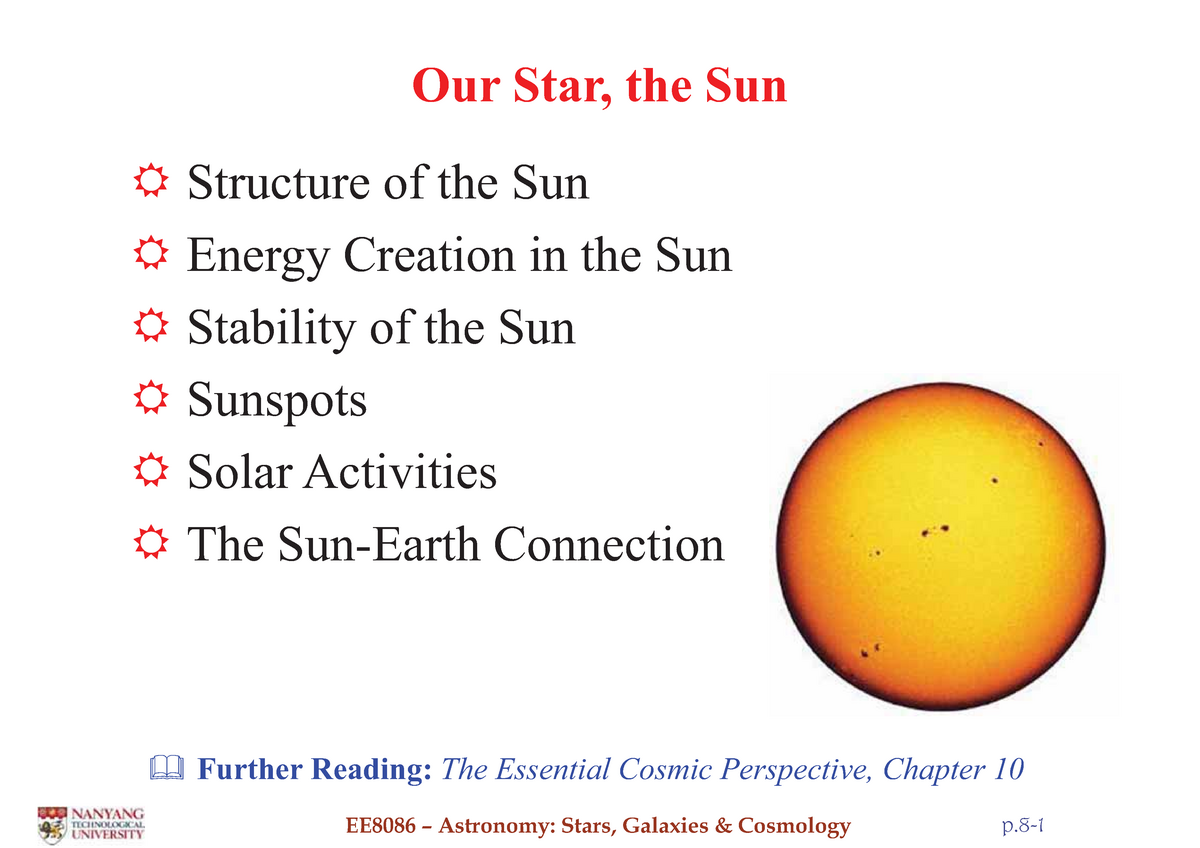 008 Week07-Our Star The Sun - Astronomy - Stars, Galaxies & Cosmology ...