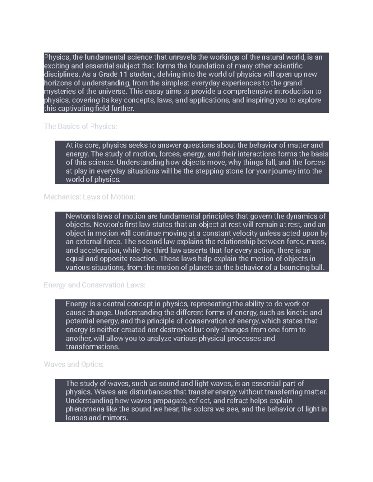 Different Types Of Physics Studies