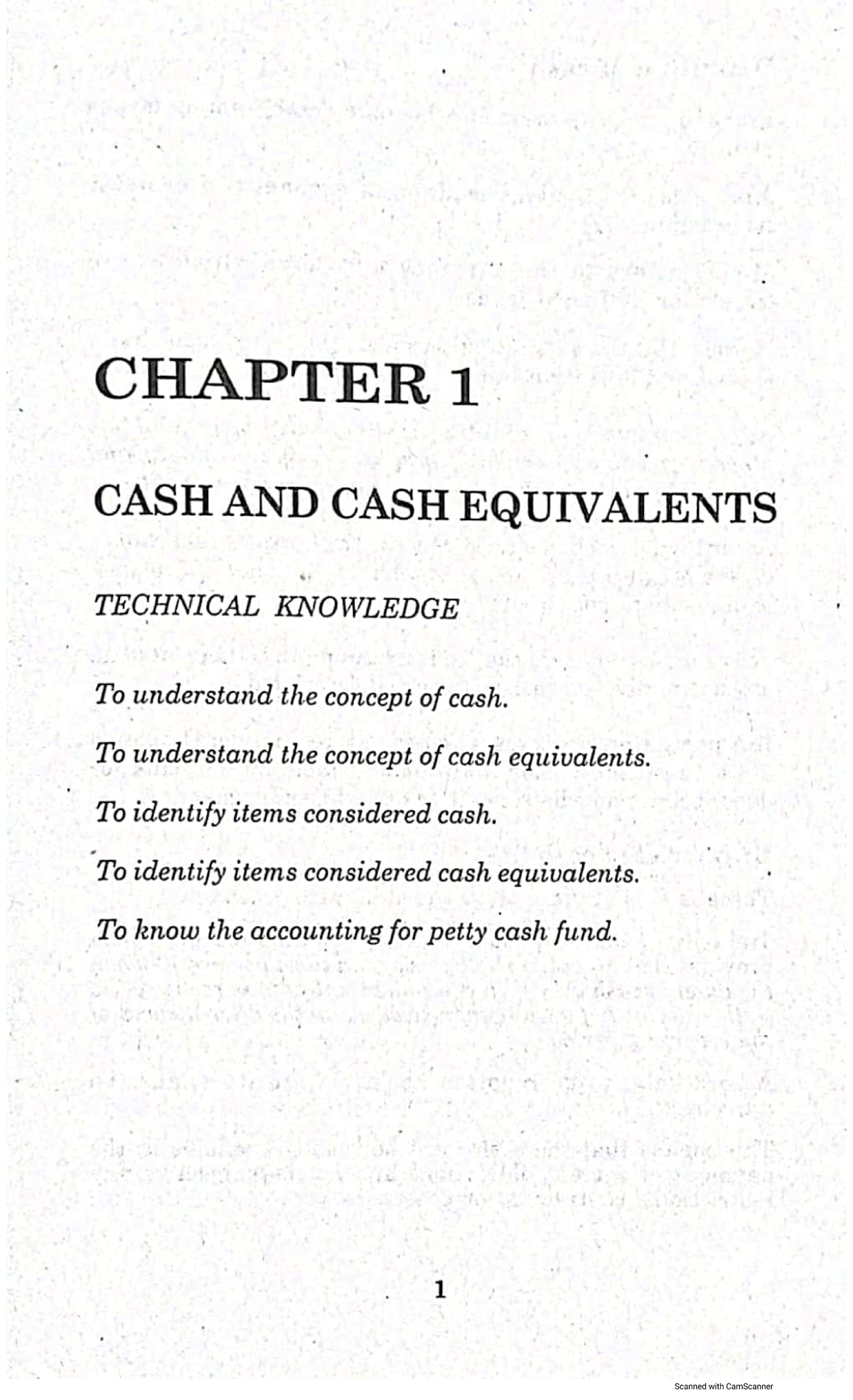 Chapter 1 CASH AND CASH Equivalents Recent Notes - Intermediate ...