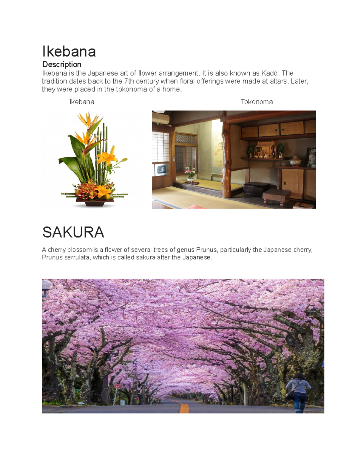 Japaness Lesson 4TH Music grade 8 Ikebana Description Ikebana is the