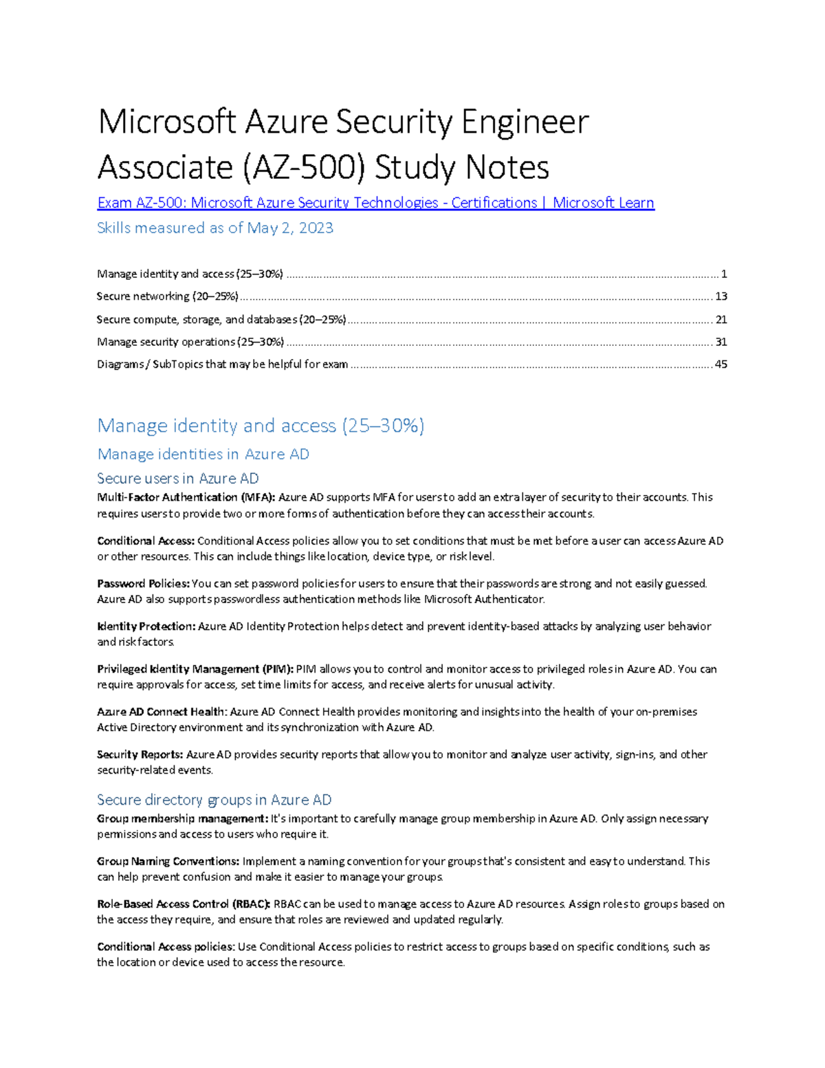 AZ-500 Study Notes - Operation - Microsoft Azure Security Engineer ...