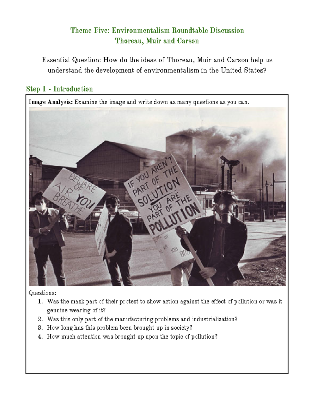 Environmentalism Roundtable Discussion - Theme Five: Environmentalism ...