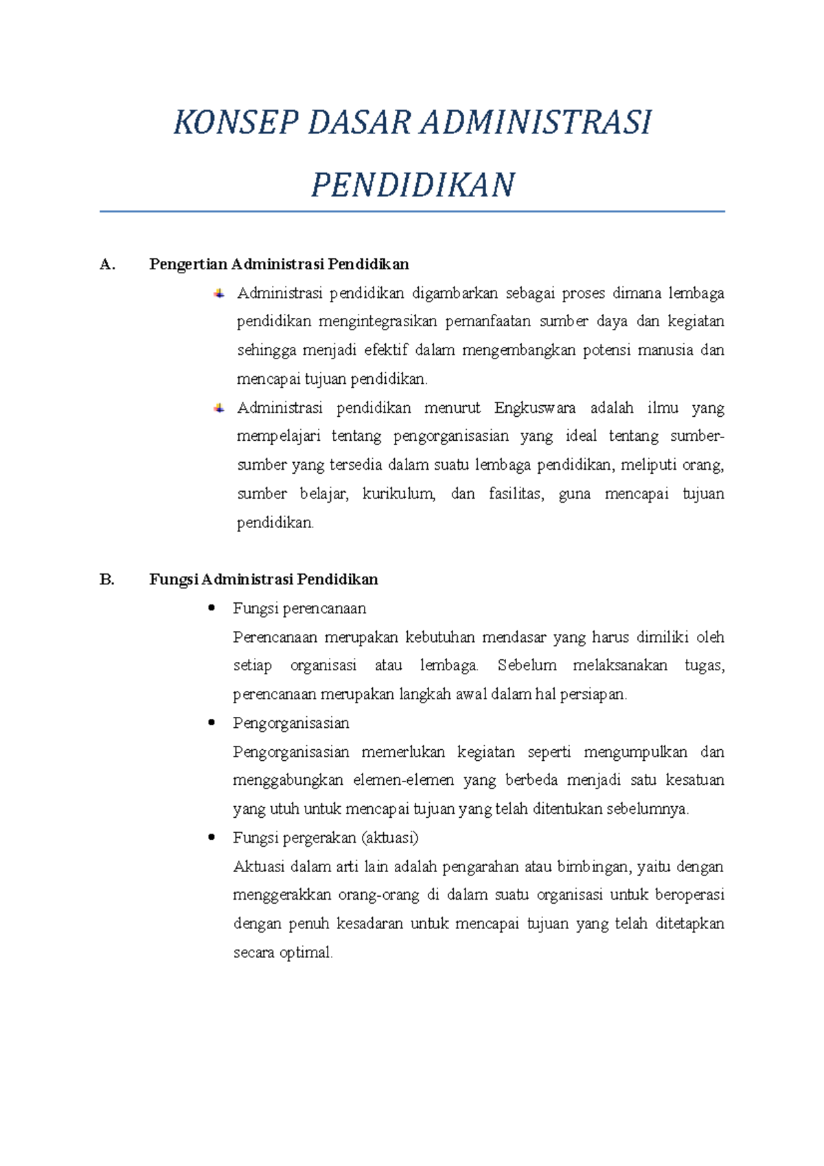 Konsep Dasar Administrasi Pendidikan - KONSEP DASAR ADMINISTRASI ...