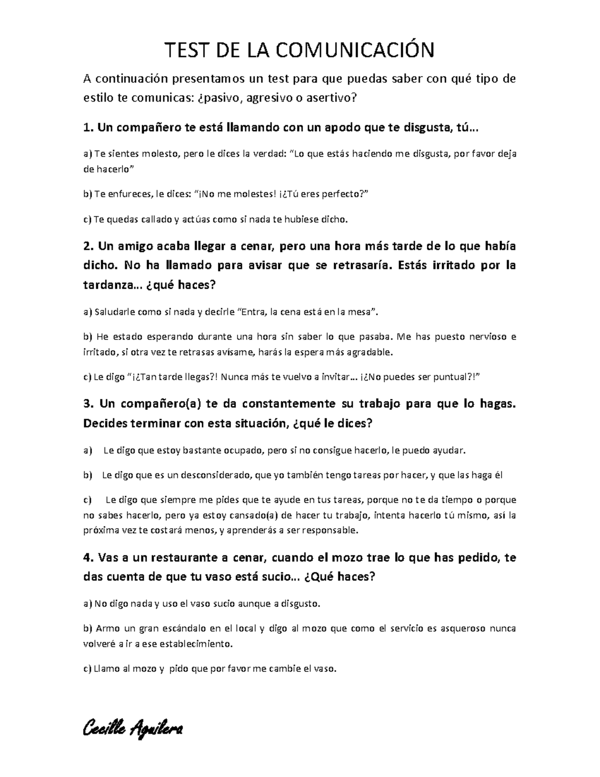 Test-de-comunicacion - A continuación presentamos un test para que ...