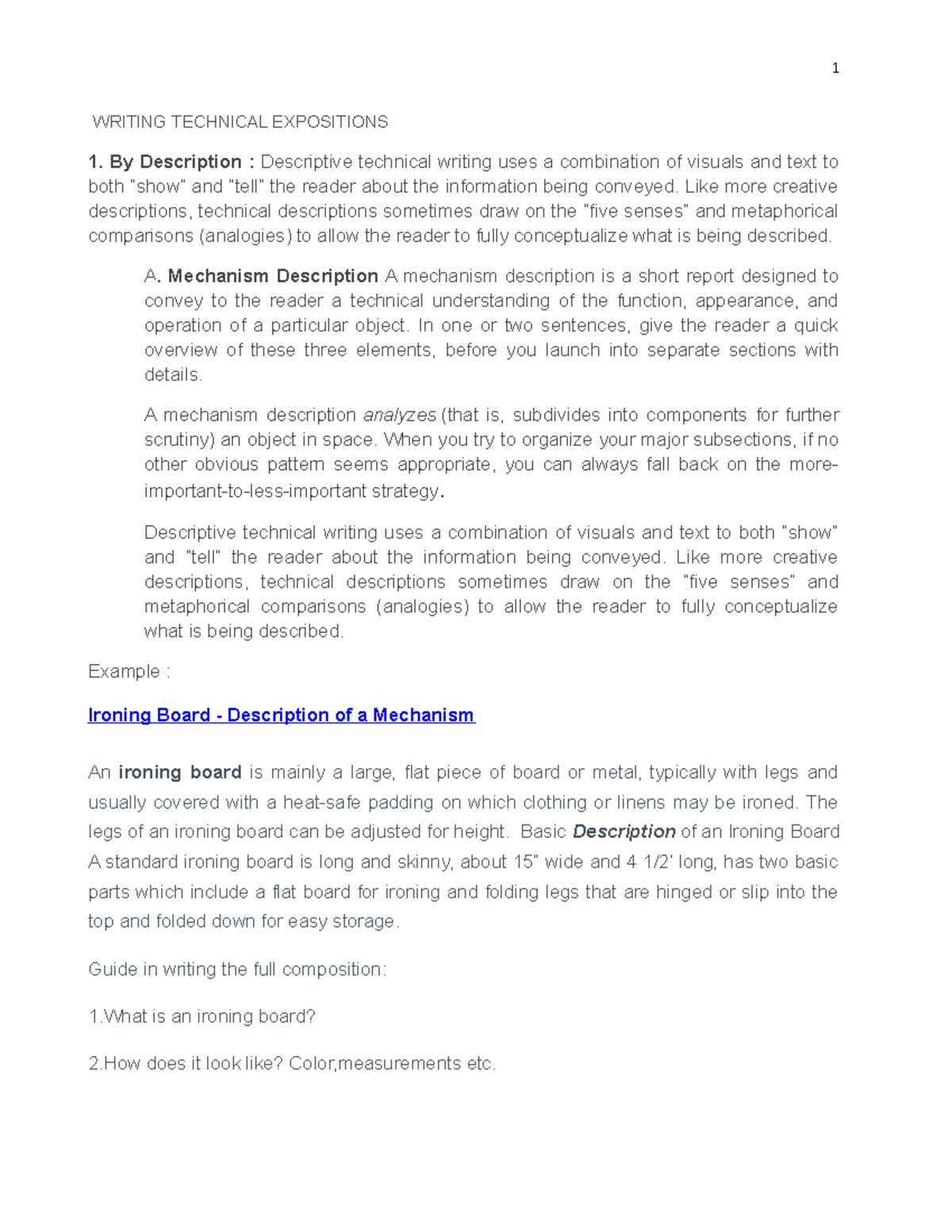 Technical Com .Notes No. 2 - WRITING TECHNICAL EXPOSITIONS 1. By ...