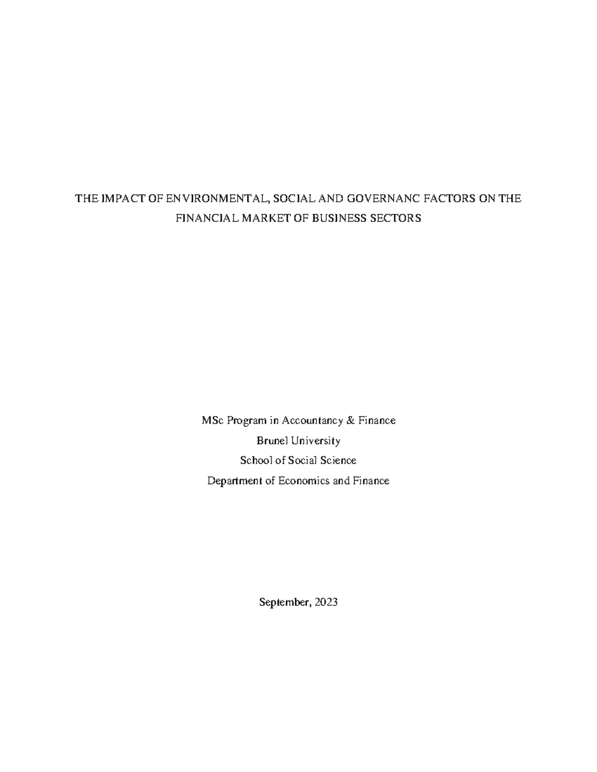File - good - THE IMPACT OF ENVIRONMENTAL, SOCIAL AND GOVERNANC FACTORS ...