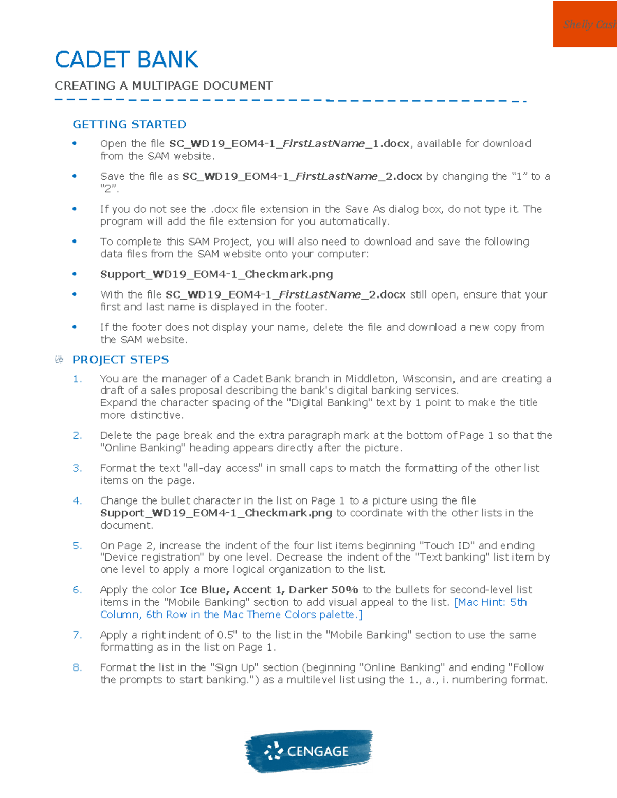 Instructions SC WD19 EOM4-1 - CADET BANK CREATING A MULTIPAGE DOCUMENT ...
