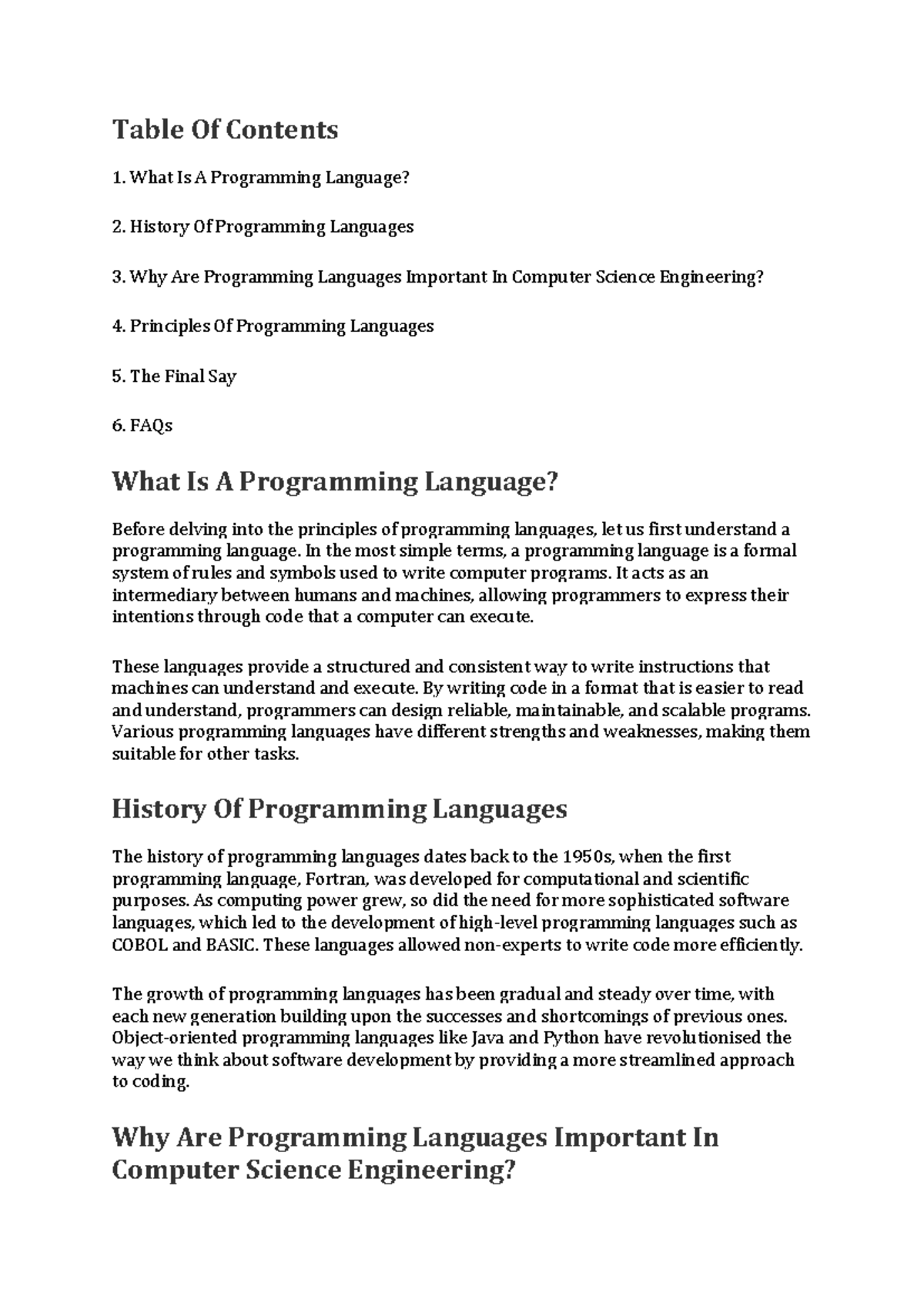 PPL Lec 2 - This course provides full detail. - Table Of Contents What ...