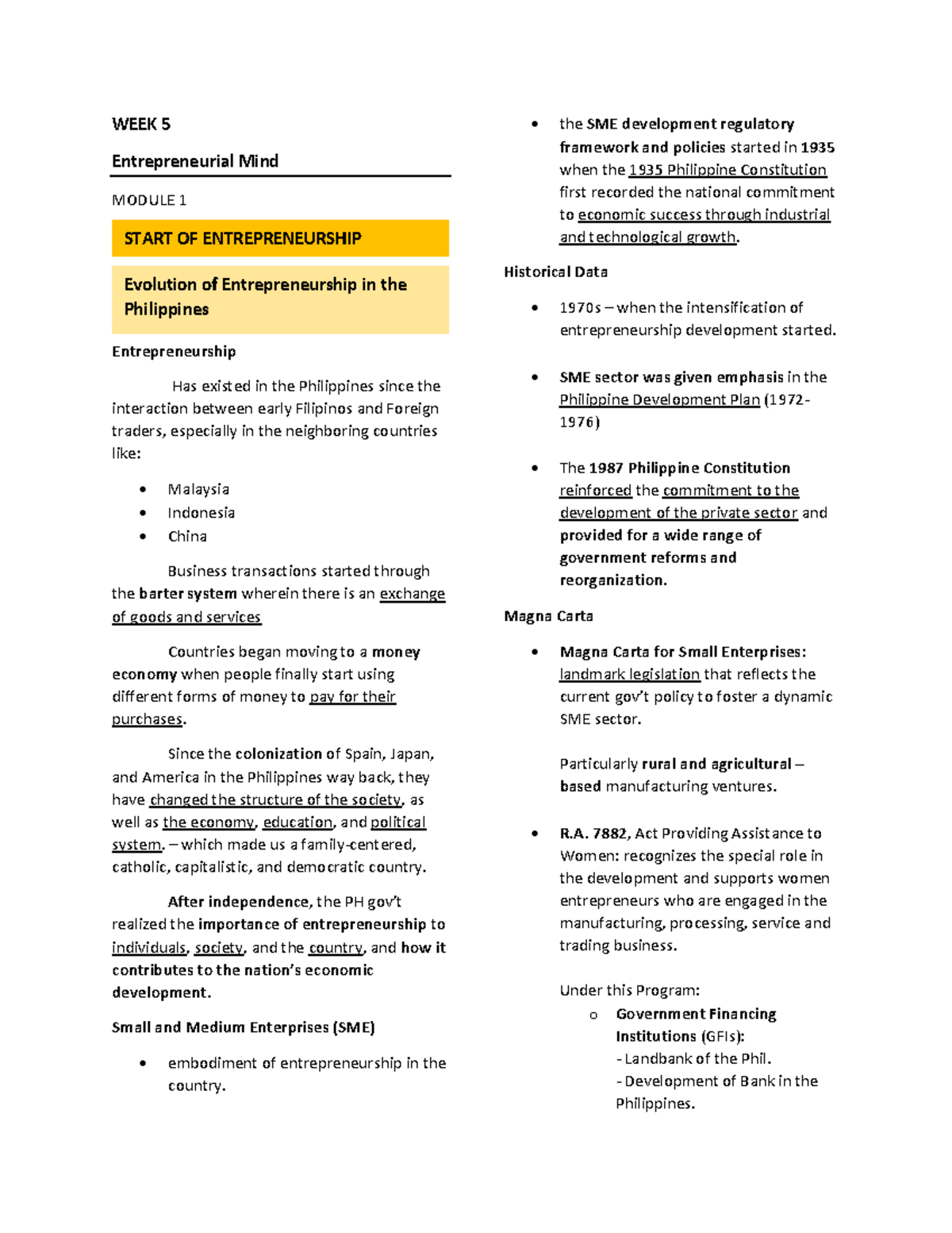 The Entrepreneurial Mind - WEEK 5 Entrepreneurial Mind MODULE 1 ...