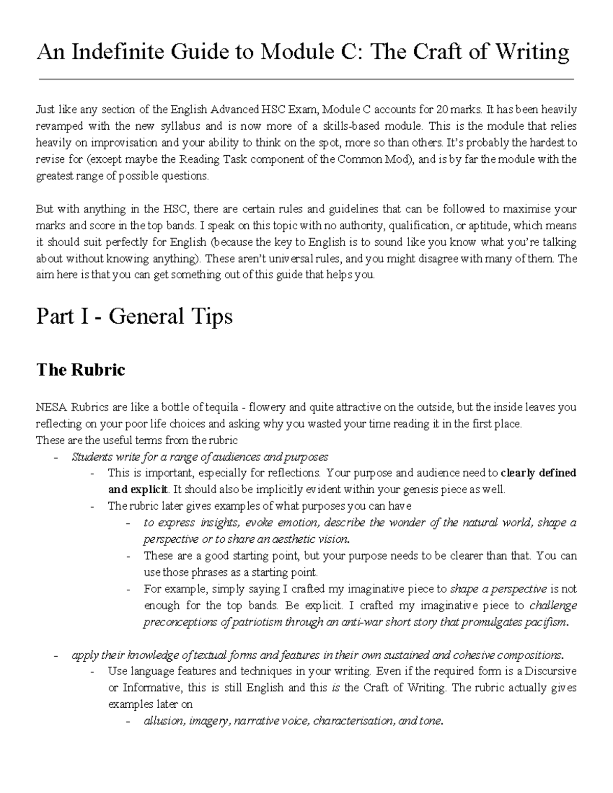 2020 A Guide to Module C - Studocu