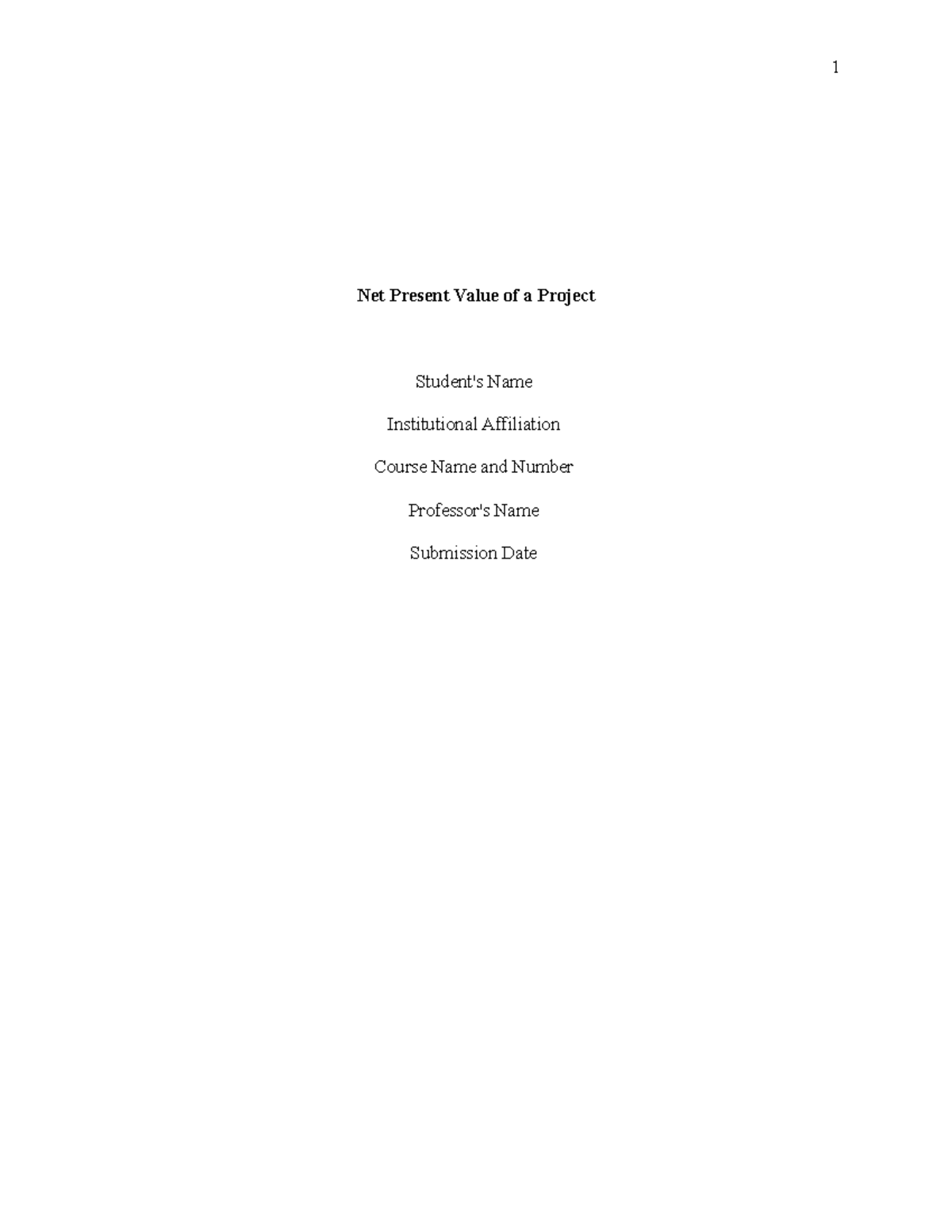 3055887-net-present-value-of-a-project-1-net-present-value-of-a