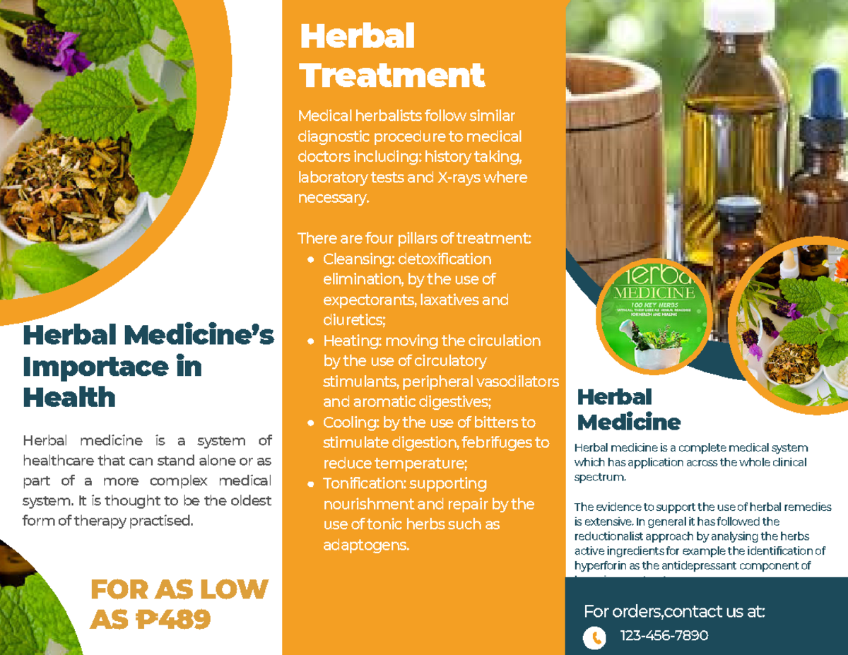 Finals Brochure Read Herbal medicine is a complete medical system