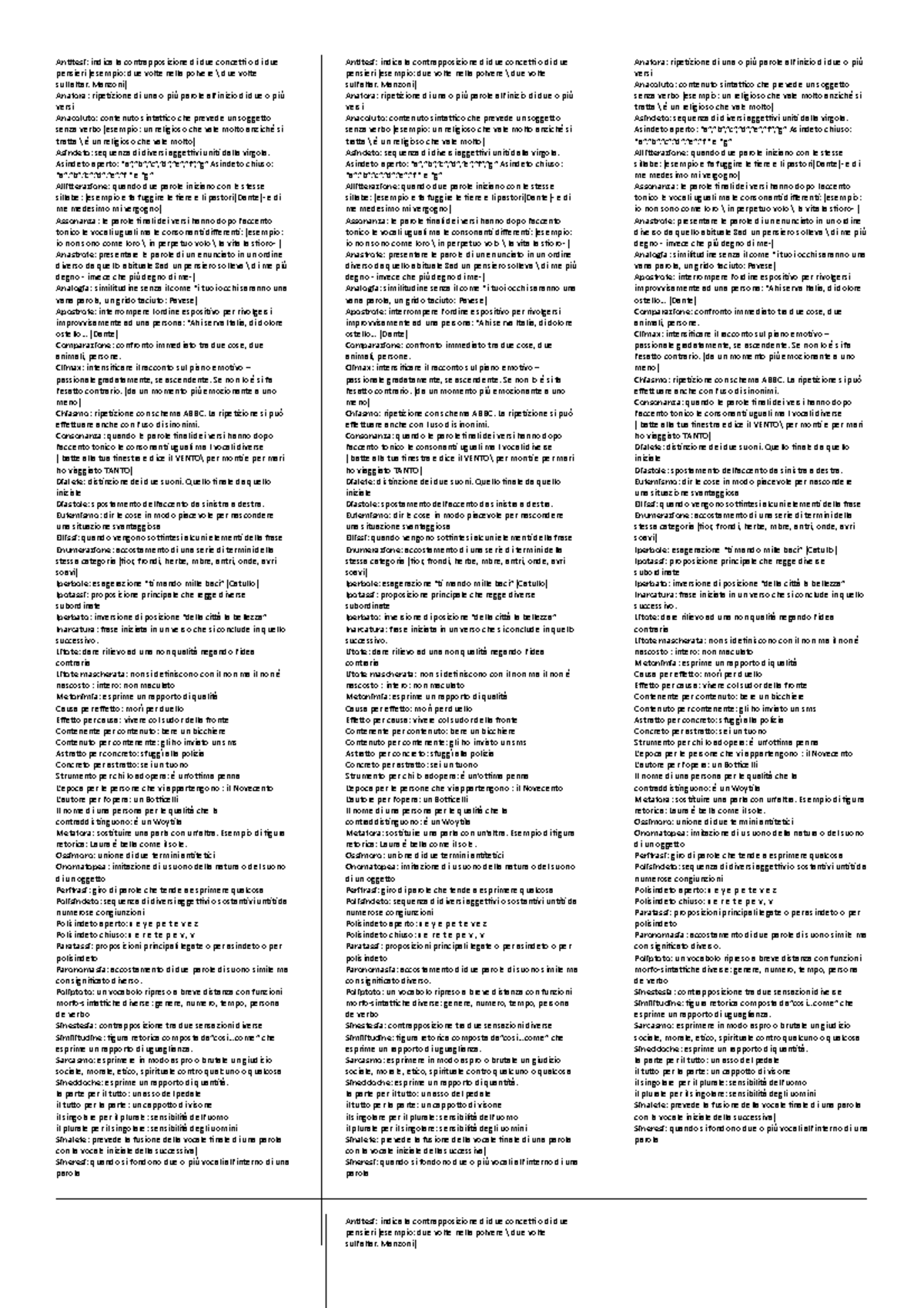 Piccolo schema figure retoriche Antitesi indica la contrapposizione