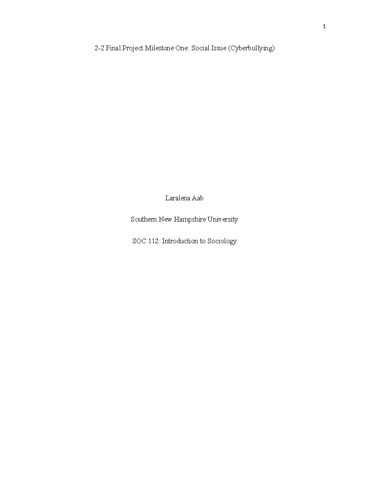SOC 112 2-2 - this is about cj - 2-2 Final Project Milestone One ...