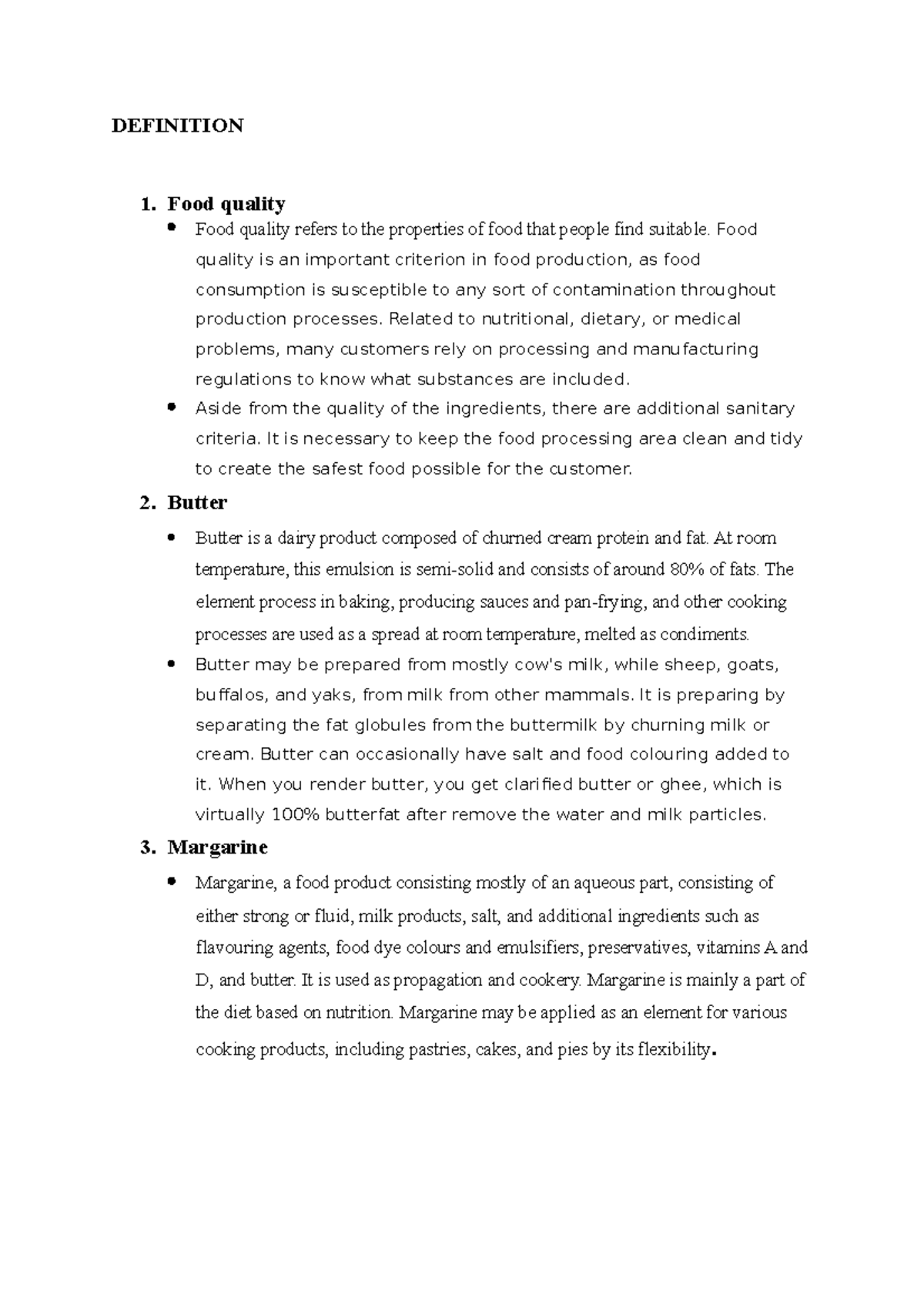 Definition and type - GOOD - DEFINITION 1. Food quality Food quality ...