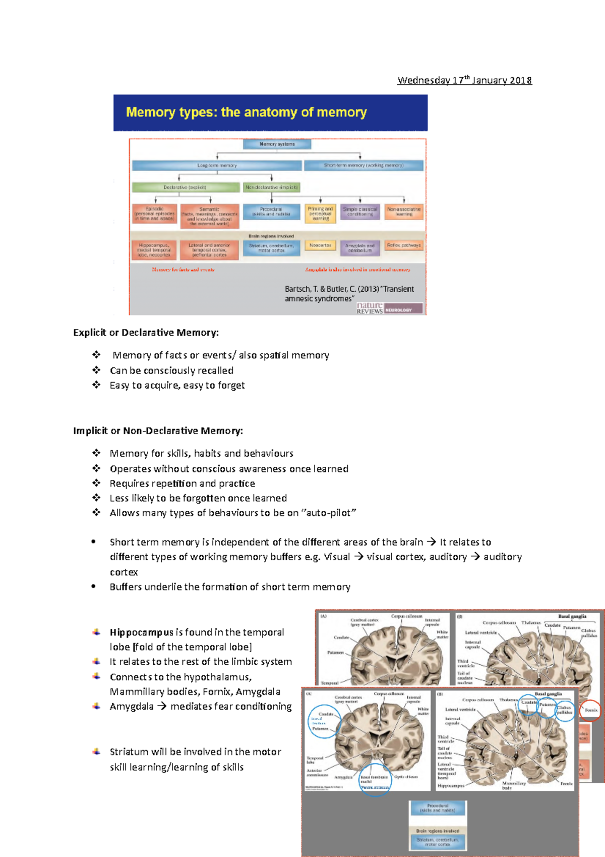 Memory Types - Lecture notes 1 - Wednesday 17 th January 2018 Explicit ...
