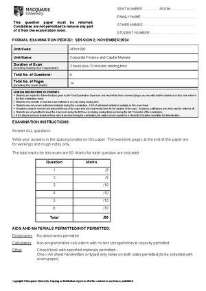 AFIN1002 - tutorial - AFIN Tutorial 1 Questions You are expected to ...
