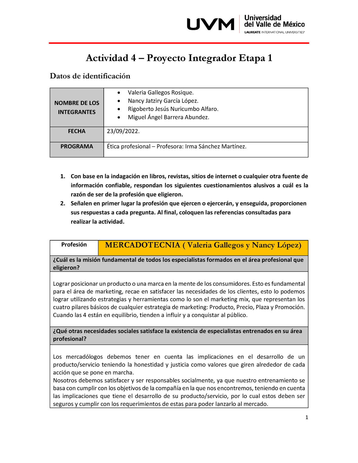 A#4-E8 - Actividad 4 Proyecto Integrador Etapa 1 - Actividad 4 ...