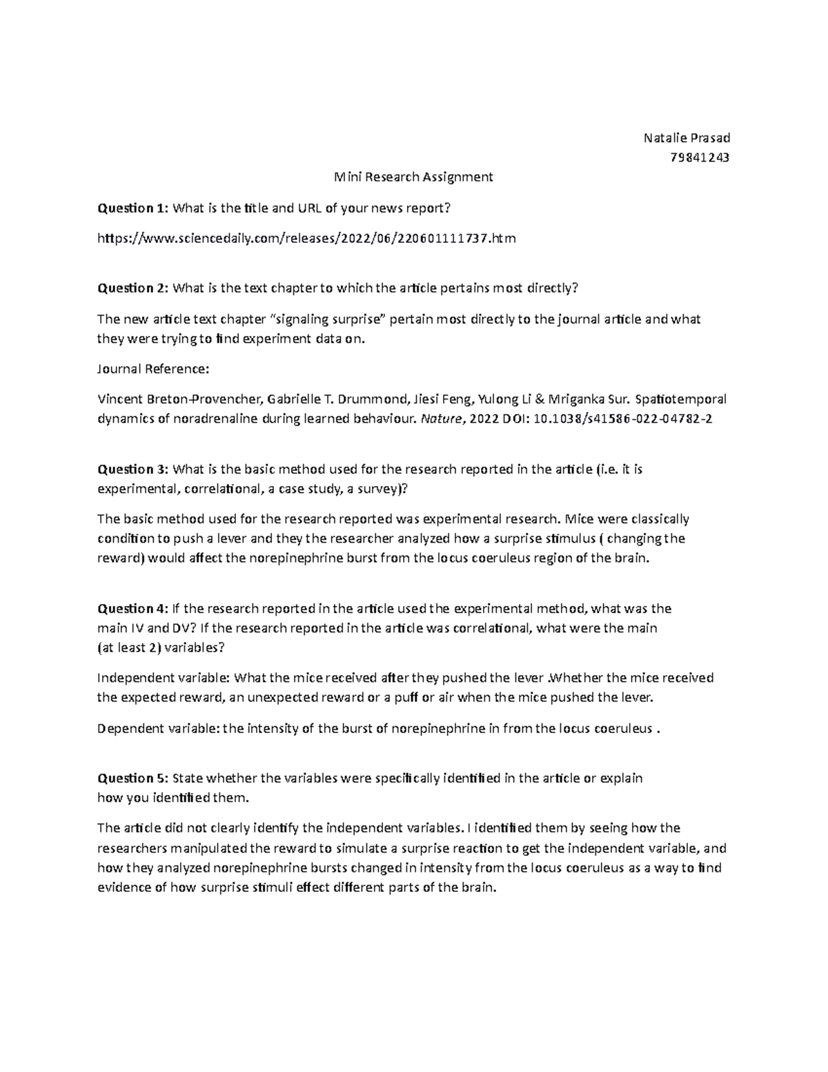 Mini Research Assinment - Natalie Prasad 79841243 Mini Research ...