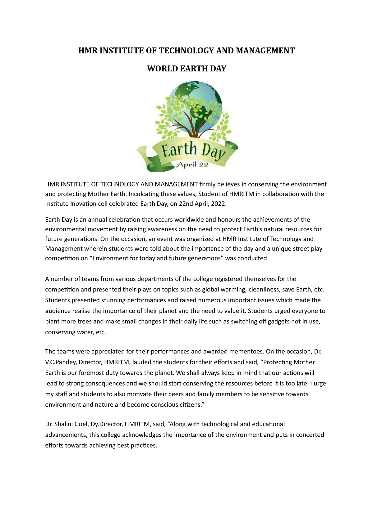 world-earth-day-topic-of-nss-unit-hmr-institute-of-technology-and