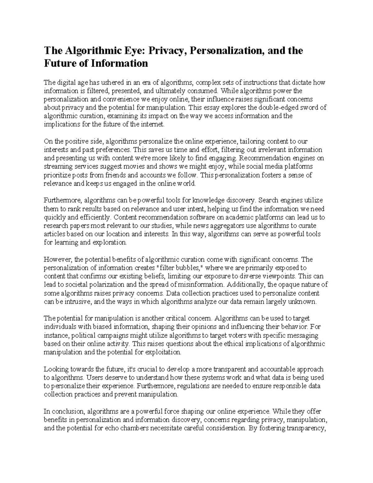 The Algorithmic Eye - Essay - The Algorithmic Eye: Privacy ...