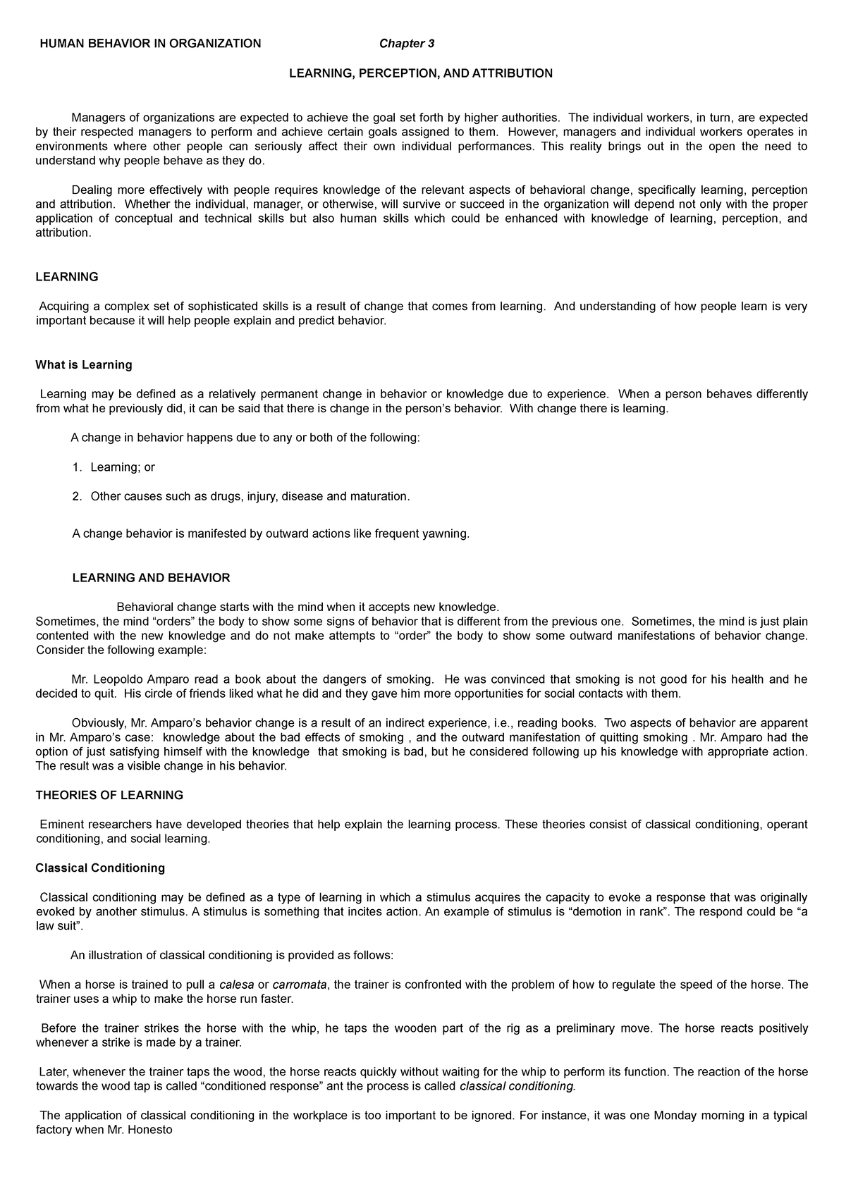 Chapter 3 Hbo Lessons Lecture Notes For Hbo Human Behavior In