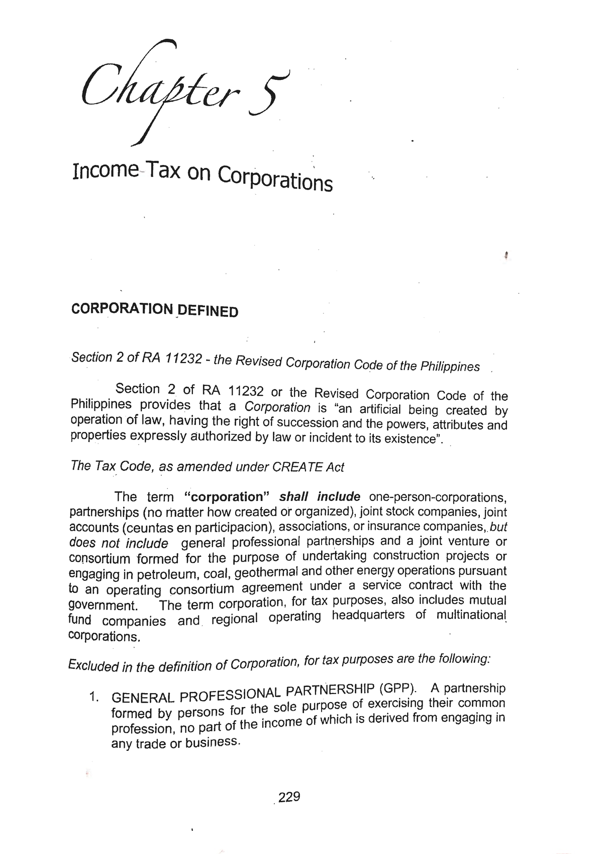 Chapter 05 Income Tax On Corporations C Income Tax On Corporatio s 